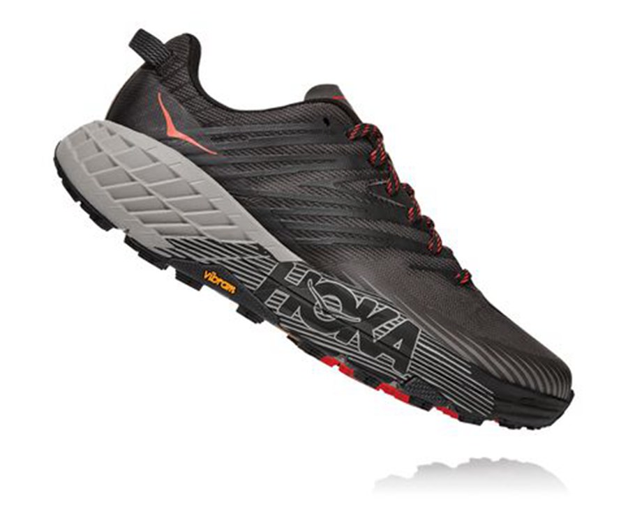 Hoka Australia One One Speedgoat 4 - Mens Trail Shoes Black - NLVBU-9351